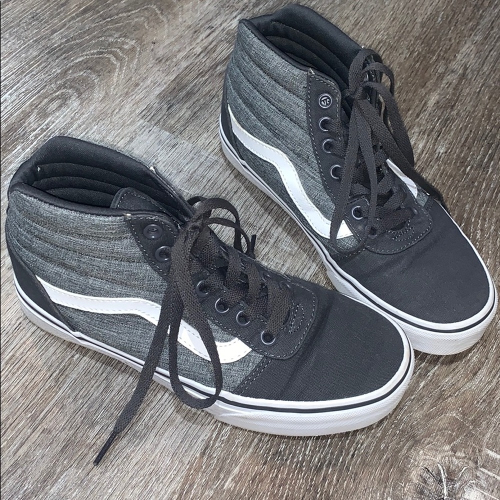 Gray high top Vans